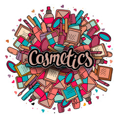 cosmetic label doodle vector frame