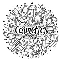 cosmetic label doodle vector frame