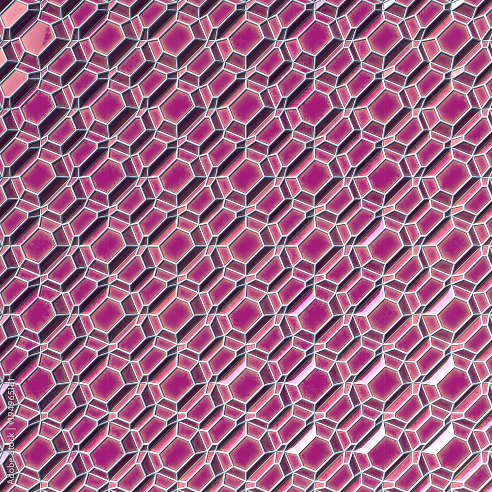 Aufkleber Reflective metallic abstract surface pattern. 3d rendering