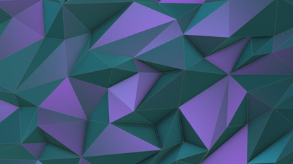 Fototapeta premium Turquoise-violet beauty low poly triangle background
