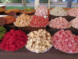 Colorful sweet snacks