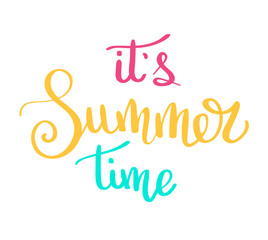 Summer letterings hand drawn brush multicolor letterings. Summer typography - hello summer. Handwritten inscription vector