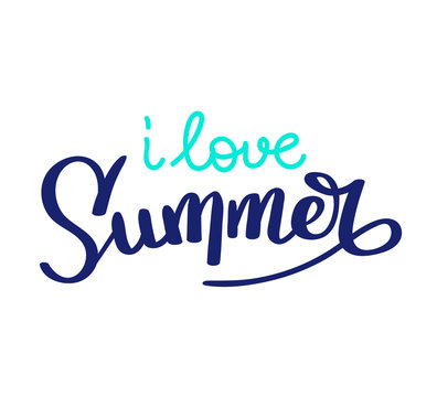 Summer letterings hand drawn brush multicolor letterings. Summer typography - hello summer. Handwritten inscription vector