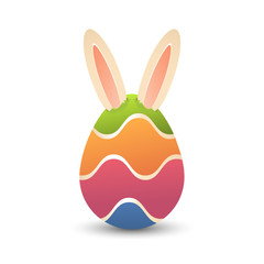 buntes Osterei mit Hasenohren