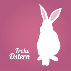 Spruch mit Hase Silhouette in lila