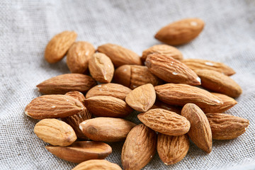 Peanut shells food background, close-up, shallow depth of field, macro.