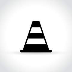 traffic cone icon on white background