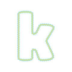 K Zigzag Letter Logo Icon Design