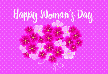 Happy Woman's day. Bouquet of pink flowers