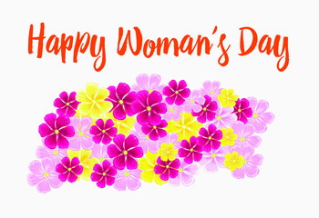 Happy Woman's day. Bouquet of pink flowers