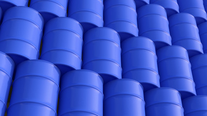 Blue  Oil barrels  composition 3d illustration 2