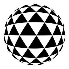 Set of abstract round 3d black sphere consisting of dots in form of halftone. Scientific and technical frame illustration. Flat cartoon illustration. Objects isolated on a white background.