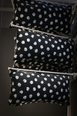comfortable colorful fabric cushions on modern store shelves