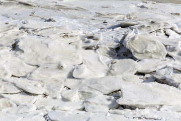 Frozen sea with ice floes