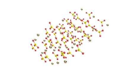 Calcite molecular structures isolated on white background