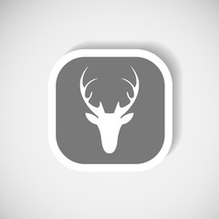 Vector christmas deer head icon