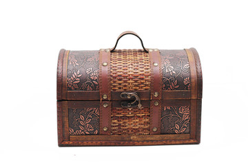 Wood box isolated on white