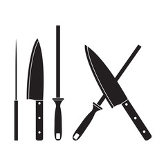Knife and Sharpener icon Vector Illustration. Flat Sign isolated on White Background.