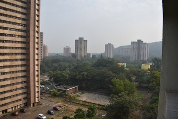 A long view of residential colony building tower looking awesome. 