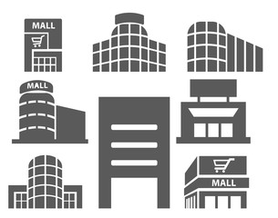 Fototapeta premium Shopping mall icon for commercial or retail illustrations
