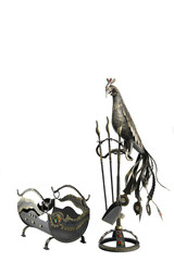 Metal fireplace equipment - elegant bird