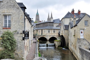 Quartier historique à Bayeux en Normandie