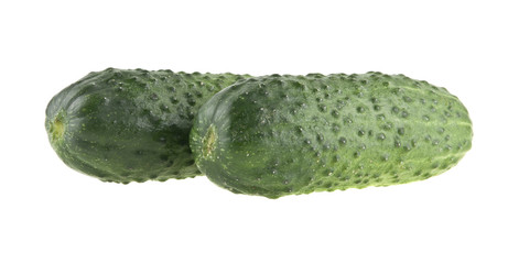 fresh green cucumber isolated on white background