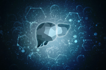 Realistic human liver 2d illustration