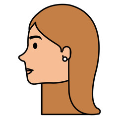 beautiful woman head avatar character vector illustration design