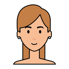 beautiful and young woman shirtless character vector illustration design
