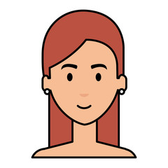 beautiful and young woman shirtless character vector illustration design