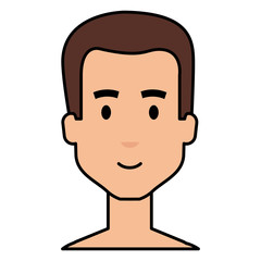 young man shirtless avatar character vector illustration design