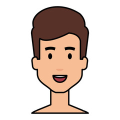 young man shirtless avatar character vector illustration design
