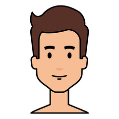 young man shirtless avatar character vector illustration design