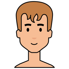 young man shirtless avatar character vector illustration design