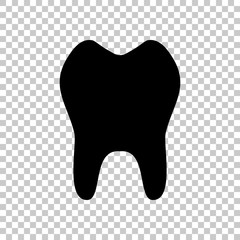 tooth. simple icon. On transparent background.