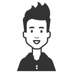 young man model avatar character vector illustration design