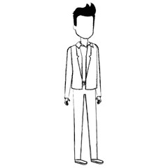 young man model avatar character vector illustration design