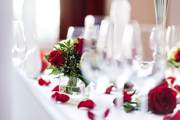Rose Auf Hochzeitstisch