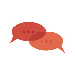 Vector flat chat message bubble icon. Communication, speech internet button symbol. Application, web design chatting information pictogram. Isolated illustration white background.