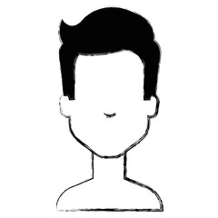 young man shirtless avatar character vector illustration design