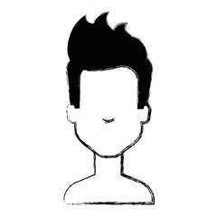 young man shirtless avatar character vector illustration design