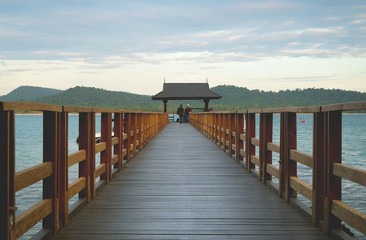 A wooden boat dock in Phu Quoc Island, Vietnam