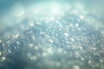 Macro background of fresh snowflake