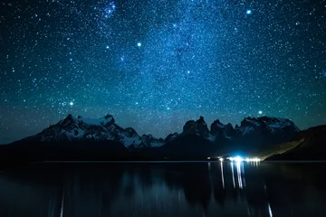 Fotobehang Nacht Nationaal park Torres del Paine