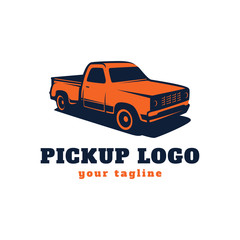 Fototapeta premium Pick up truck car vector logo template