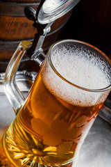 Light beer on an old background