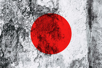 Japanese flag grunge texture