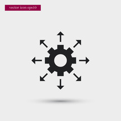 Gear with arrows icon. Simple technology element illustration. Settings symbol design from business collection. Can be used in web and mobile.