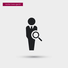 Human resources icon. Simple HR element illustration. User symbol design from business collection. Can be used in web and mobile.
